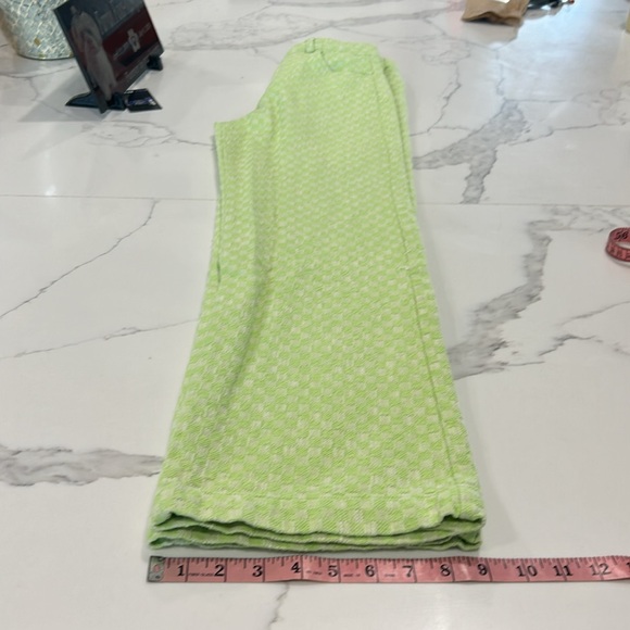 Zara Gingham High waist Straight Leg Lime Green. Size S (536) - Picture 8 of 13